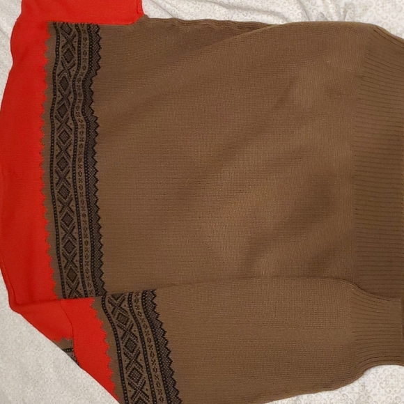 Obermeyer Vintage Brown Red Wool Blend Ski Sweater - Picture 9 of 9